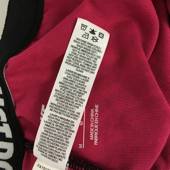 Nike Pink Black Logo Spell-Out Leggings Size M - Picture 6 of 6